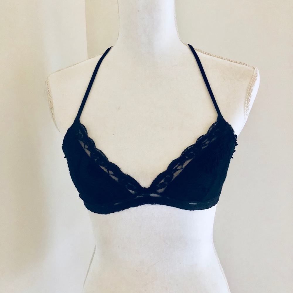 Free People Laced bra with crossed back.